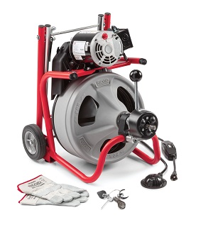 Ridgid 27033 K-400 Machine With Ridgid Drain Cleaning Gloves – C-45 Iw 1⁄2" X 75' (12 Mm X 23 M) Solid Core (Integral Wound) Cable – T-260 Tool Set - K-400 220-240V 1/2X75 Euro